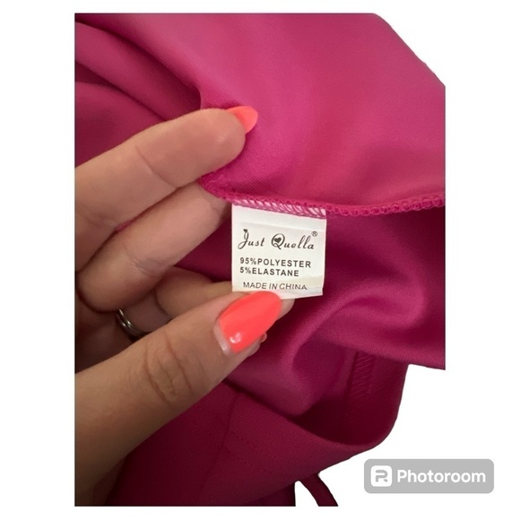 Just Quella hot pink cutout side slit midi dress size XS - Picture 5 of 6